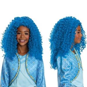 Vibrant Blue Curly Wig Descendants Disney Costume Chloe